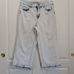 XIX Palms x Tribal Light Blue Wide Leg Ankle Jeans